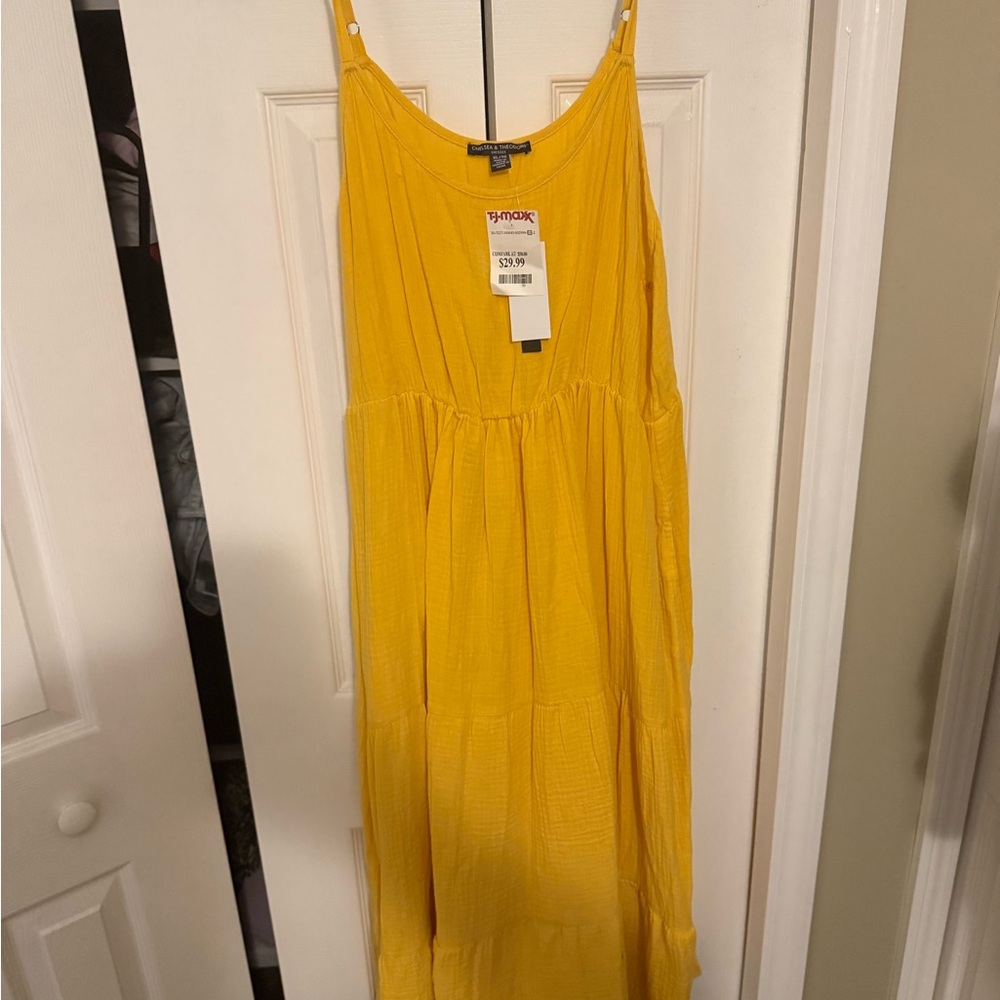 Chelsea & Theodore Yellow cotton Dress XL NWT